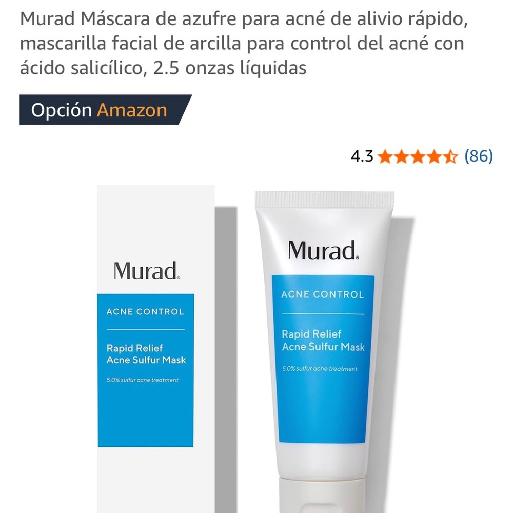 Murad Acne Control Rapid Relief Acne Sulfur Mask - White